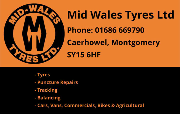 advert for Mid Wales Tyres